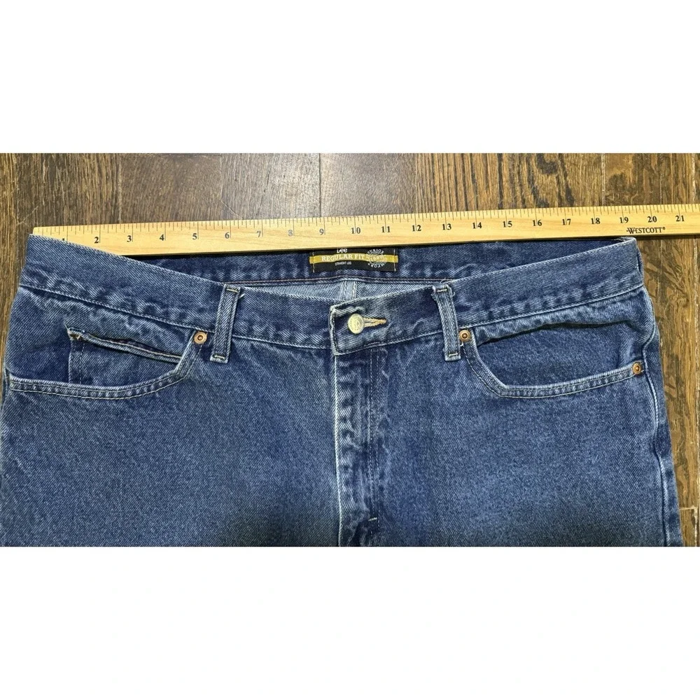 Lee Regular Fit Straight Leg Jeans Mens 38x24.5 Blue Excellent‎ Mid Rise Cotton